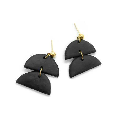 Double Half Moon - earpartyph ear party ph handmade polymer clay earrings philippines