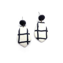 Load image into Gallery viewer, Grid Black - earpartyph ear party ph handmade polymer clay earrings philippines
