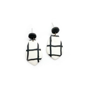Grid Black - earpartyph ear party ph handmade polymer clay earrings philippines