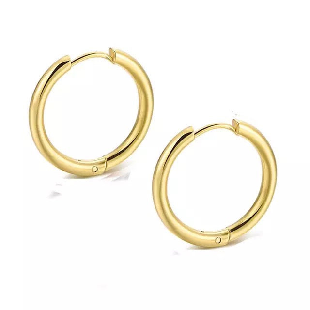 Gold Stainless Steel Hoops